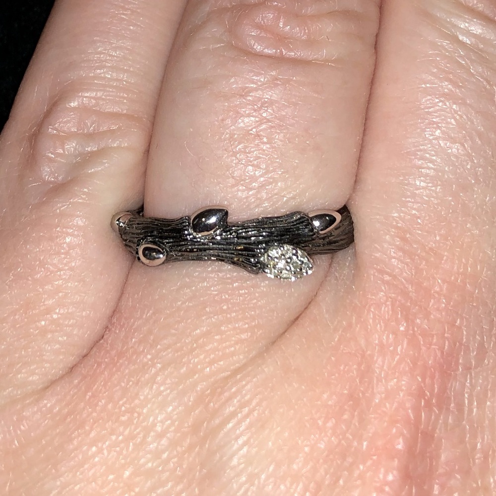 Dweck Diamonds by Stephen Dweck Sterling/Black Rhodium with Diamond Accents Ring
